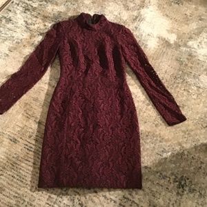 Judith and Charles 0 plum coloured lace dress